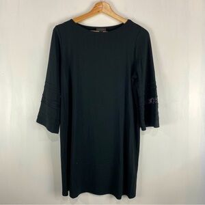 J.‎ Jill Lace Stretchy Jersey Knit Longline Tunic Top Dress Black Petite Medium